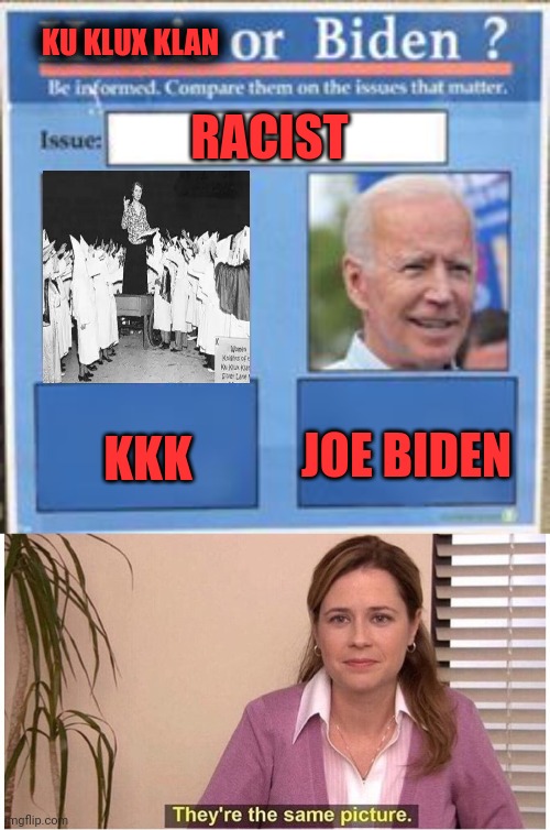 RACIST KKK JOE BIDEN KU KLUX KLAN | made w/ Imgflip meme maker