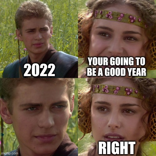 Anakin Padme 4 Panel | 2022; YOUR GOING TO BE A GOOD YEAR; RIGHT | image tagged in anakin padme 4 panel | made w/ Imgflip meme maker