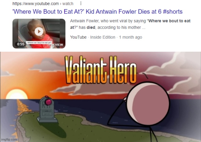We Miss You Antwain.. | image tagged in where we bout to eat at,henry stickmin,sad,notfunny,valiant hero | made w/ Imgflip meme maker