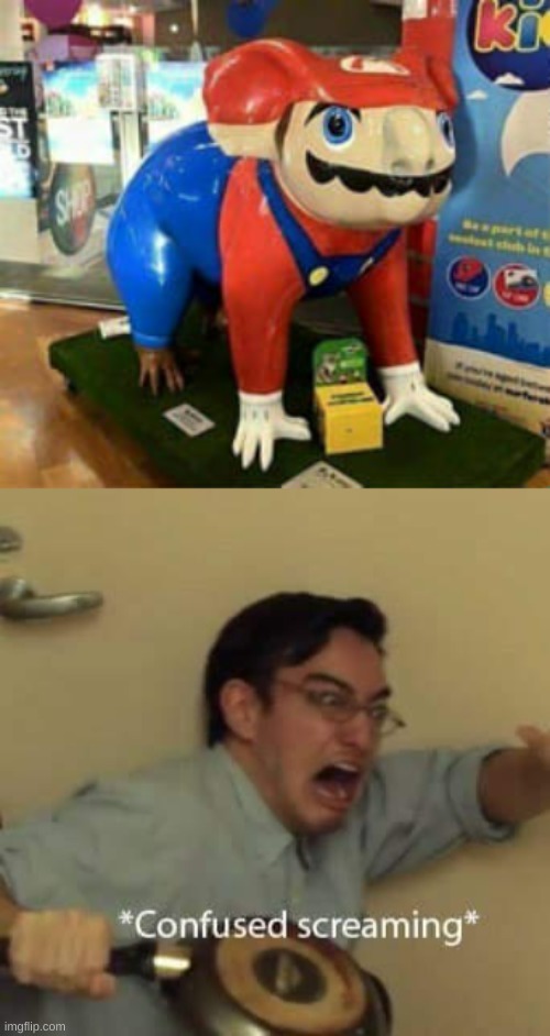 image tagged in filthy frank confused scream,mario,cursed image,rats | made w/ Imgflip meme maker