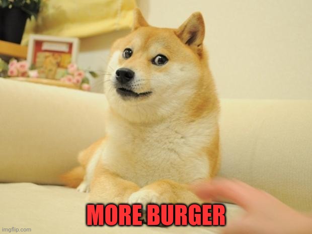 Doge 2 Meme | MORE BURGER | image tagged in memes,doge 2 | made w/ Imgflip meme maker