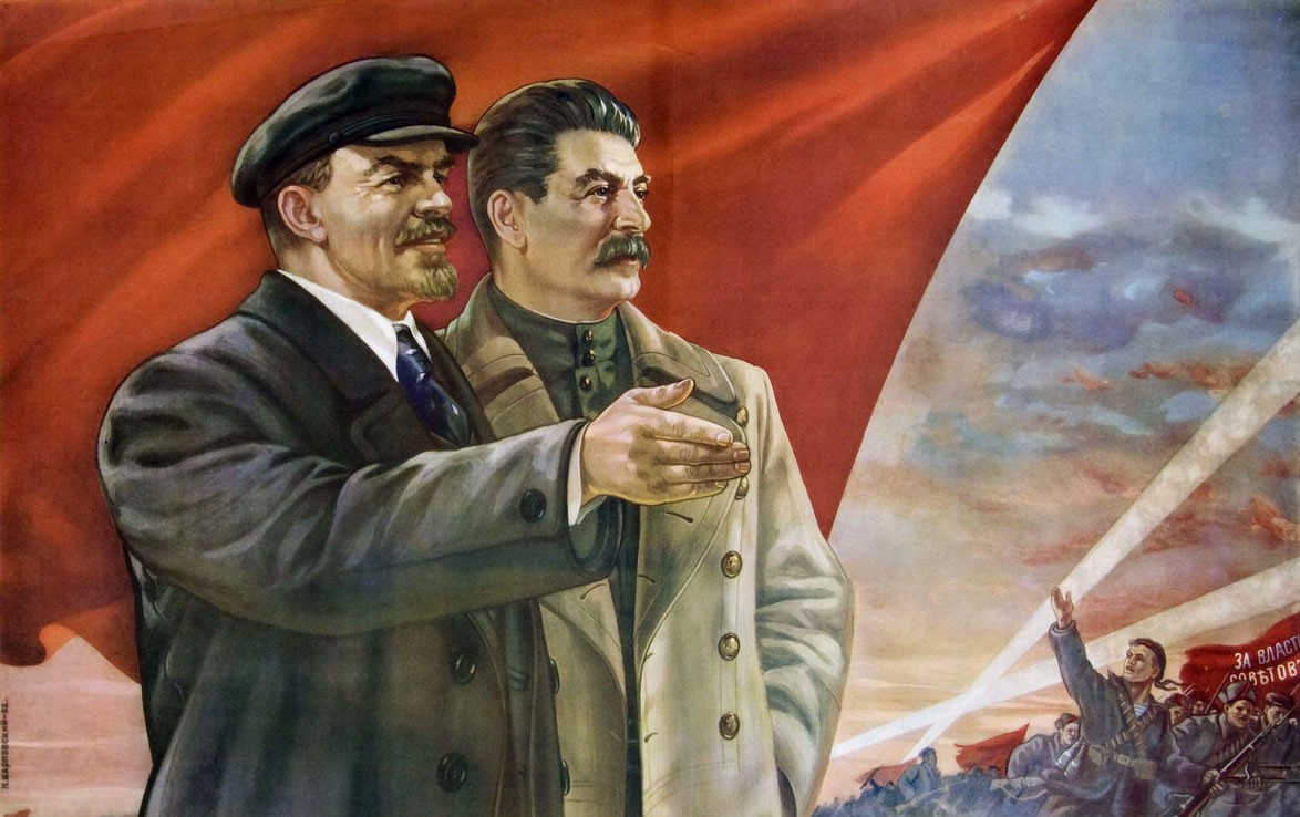 High Quality Lenin and Stalin poster Soviet Blank Meme Template