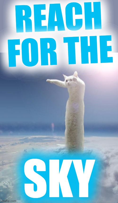 Longcat Apocalypse | REACH FOR THE SKY | image tagged in longcat apocalypse | made w/ Imgflip meme maker