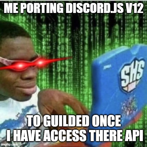Once the API goes Public this will be downfall of discord | ME PORTING DISCORD.JS V12; TO GUILDED ONCE
 I HAVE ACCESS THERE API | image tagged in ryan beckford,discord,guilded,programming,porting,javas | made w/ Imgflip meme maker