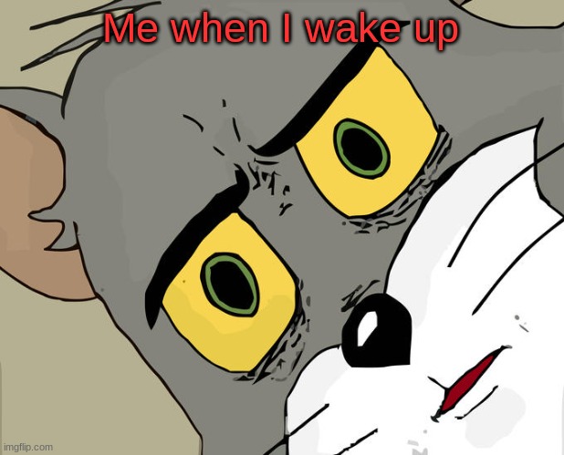Unsettled Tom | Me when I wake up | image tagged in memes,unsettled tom | made w/ Imgflip meme maker