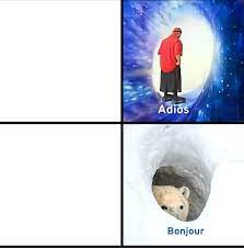 Adios, Bonjour Blank Meme Template