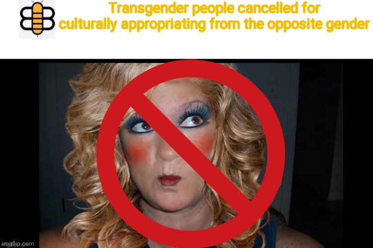 All these dudes going around wearing femface, it's disgusting... |  Transgender people cancelled for culturally appropriating from the opposite gender | image tagged in babylon bee,transgender,satire,cancelled | made w/ Imgflip meme maker