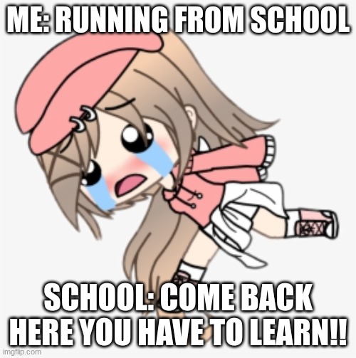 Running from school | ME: RUNNING FROM SCHOOL; SCHOOL: COME BACK HERE YOU HAVE TO LEARN!! | image tagged in memes | made w/ Imgflip meme maker