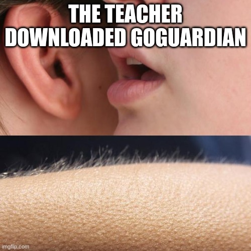 Whisper and Goosebumps | THE TEACHER DOWNLOADED GOGUARDIAN | image tagged in whisper and goosebumps | made w/ Imgflip meme maker