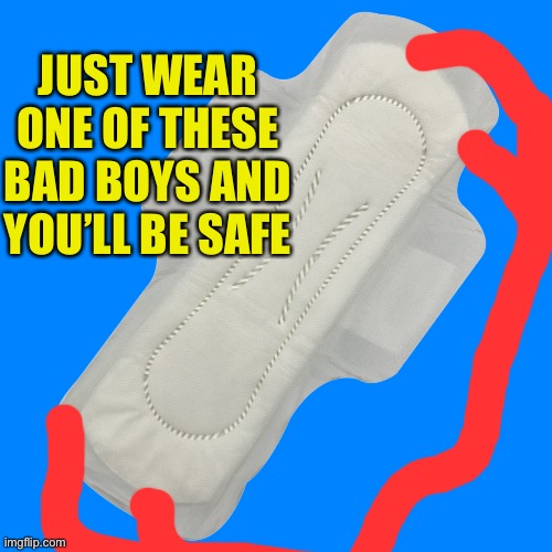 Pads | JUST WEAR ONE OF THESE BAD BOYS AND YOU’LL BE SAFE | image tagged in pads | made w/ Imgflip meme maker