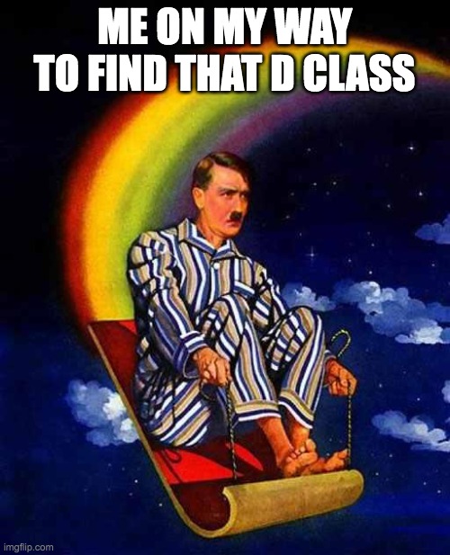 Random Hitler | ME ON MY WAY TO FIND THAT D CLASS | image tagged in random hitler | made w/ Imgflip meme maker