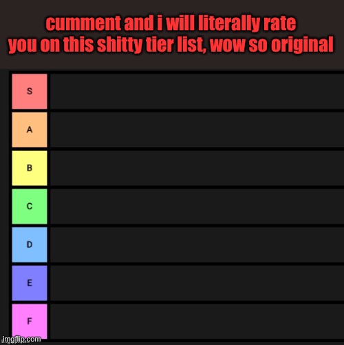 Rate this tier list