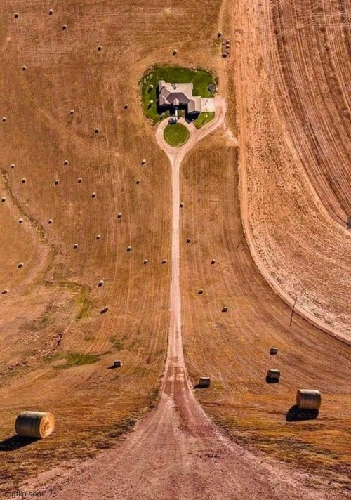 Down is up | image tagged in farm,hill,down,up,perspective,photography | made w/ Imgflip meme maker