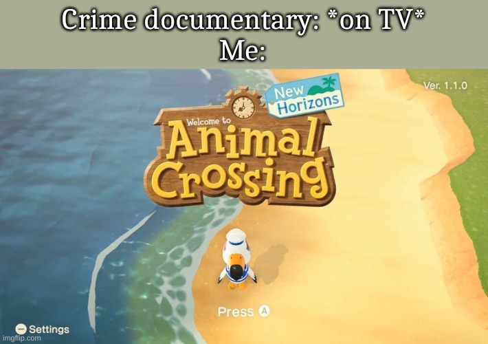 Crime documentary: *on TV*
Me: | made w/ Imgflip meme maker