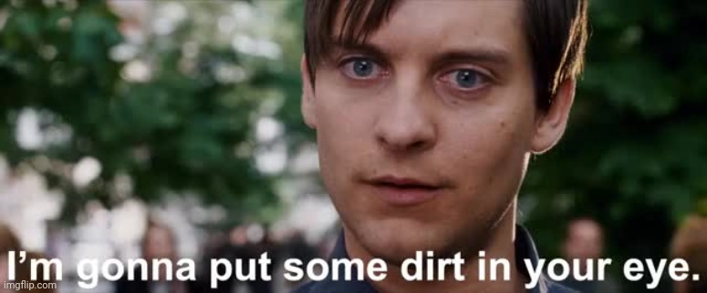 I'm gonna put some dirt in your eye | image tagged in i'm gonna put some dirt in your eye | made w/ Imgflip meme maker