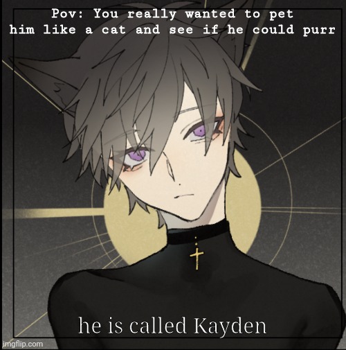 No thoughts just ✨catboi✨(no erps) | Pov: You really wanted to pet him like a cat and see if he could purr; he is called Kayden | made w/ Imgflip meme maker