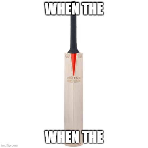 when the | WHEN THE; WHEN THE | image tagged in cricket bat | made w/ Imgflip meme maker