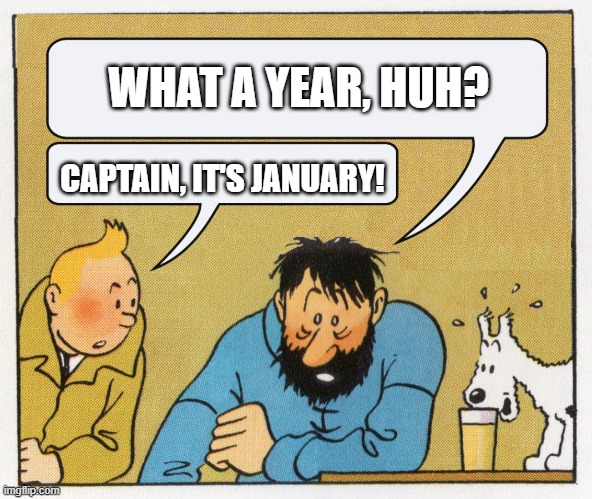 What a week huh | WHAT A YEAR, HUH? CAPTAIN, IT'S JANUARY! | image tagged in what a week huh | made w/ Imgflip meme maker
