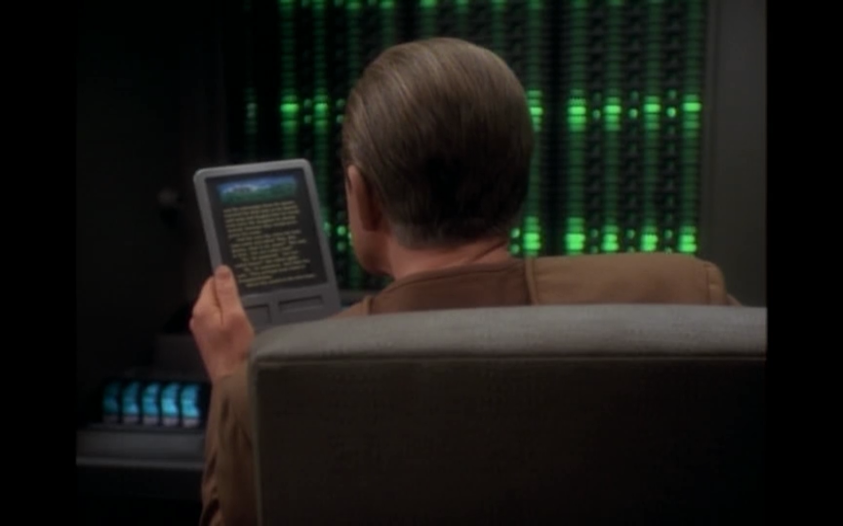 Close Up Rear View Odo Reading A Padd. Blank Meme Template