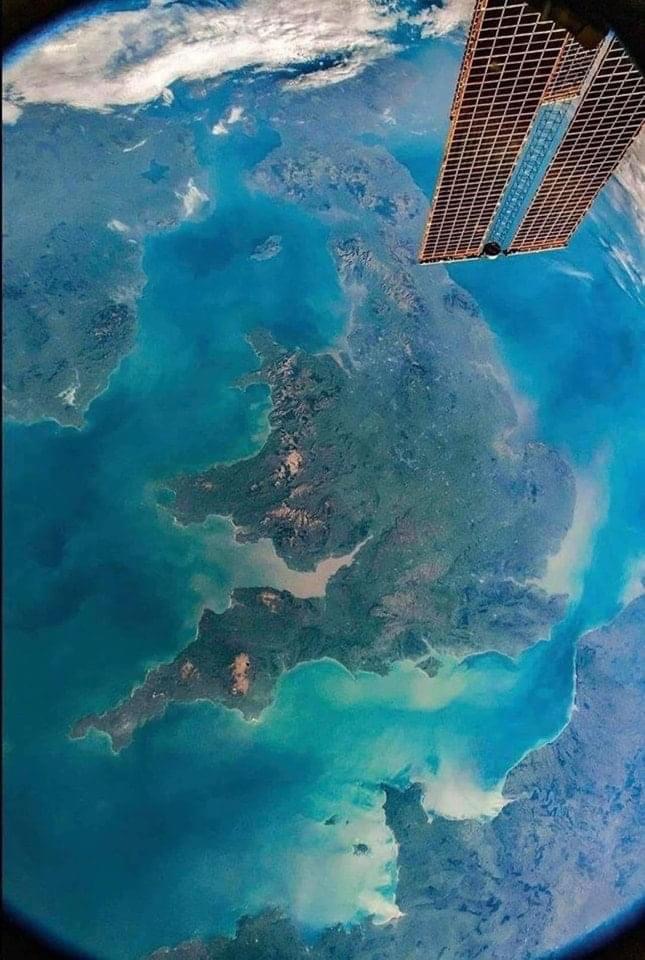 United Kingdom from international space station Blank Meme Template