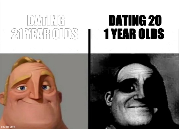 Dating as an adult |  DATING 20 1 YEAR OLDS; DATING 21 YEAR OLDS | image tagged in teacher's copy | made w/ Imgflip meme maker