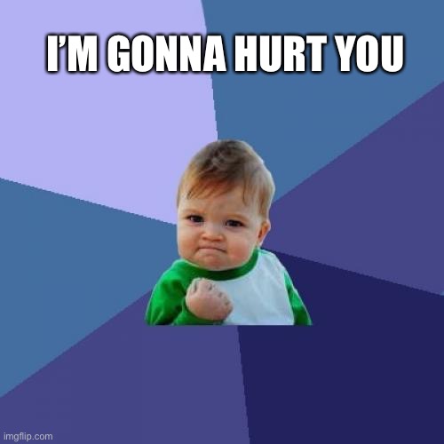 Bully kid | I’M GONNA HURT YOU | image tagged in memes,success kid | made w/ Imgflip meme maker