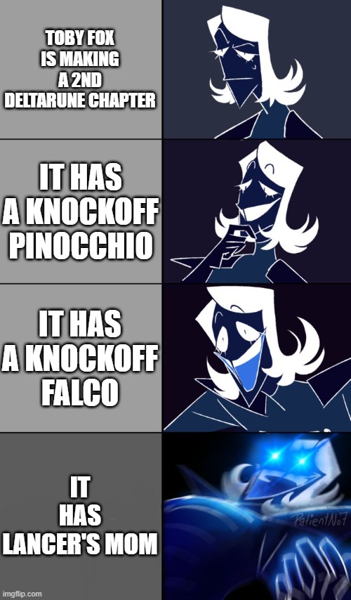 Rouxls Kaard | TOBY FOX IS MAKING A 2ND DELTARUNE CHAPTER; IT HAS A KNOCKOFF PINOCCHIO; IT HAS A KNOCKOFF FALCO; IT HAS LANCER'S MOM | image tagged in rouxls kaard | made w/ Imgflip meme maker