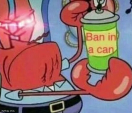 Ban in a can | image tagged in ban in a can | made w/ Imgflip meme maker