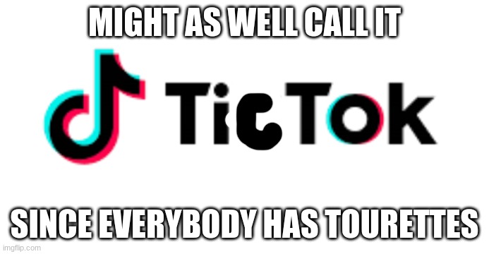 lmao | MIGHT AS WELL CALL IT; SINCE EVERYBODY HAS TOURETTES | made w/ Imgflip meme maker