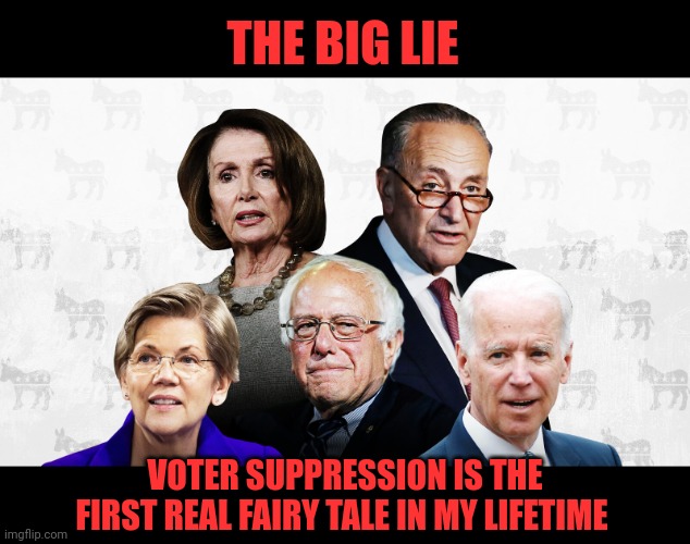 THE BIG LIE VOTER SUPPRESSION IS THE FIRST REAL FAIRY TALE IN MY LIFETIME | made w/ Imgflip meme maker