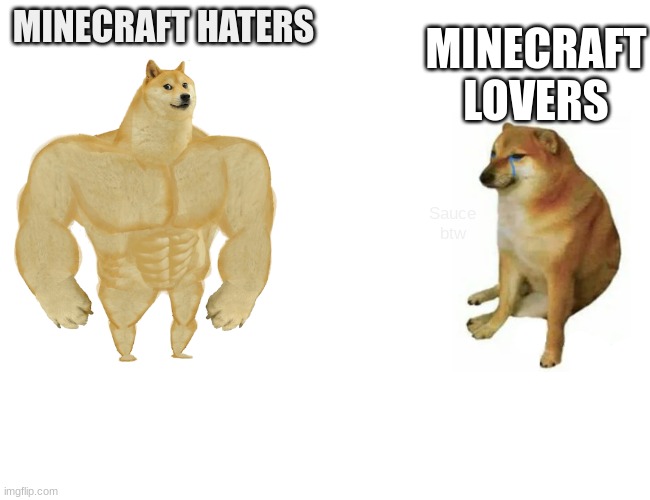 MINECRAFT LOVERS; MINECRAFT HATERS | made w/ Imgflip meme maker