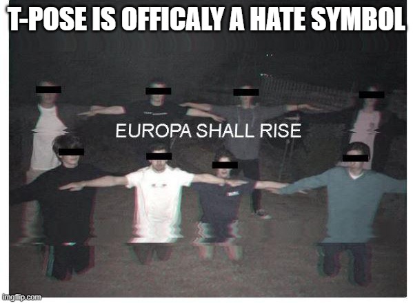 fresh meme | T-POSE IS OFFICALY A HATE SYMBOL | image tagged in tpose | made w/ Imgflip meme maker