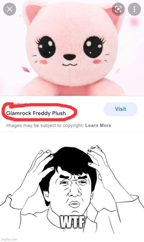 Yeah, this is totally the plushie I wanted. |  WTF | image tagged in memes,jackie chan wtf,fnaf,plush | made w/ Imgflip meme maker