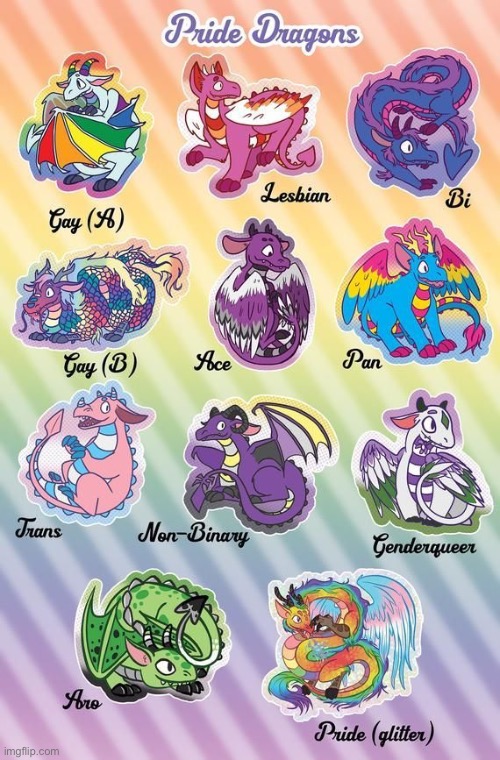Pride dragons | image tagged in pride dragons | made w/ Imgflip meme maker