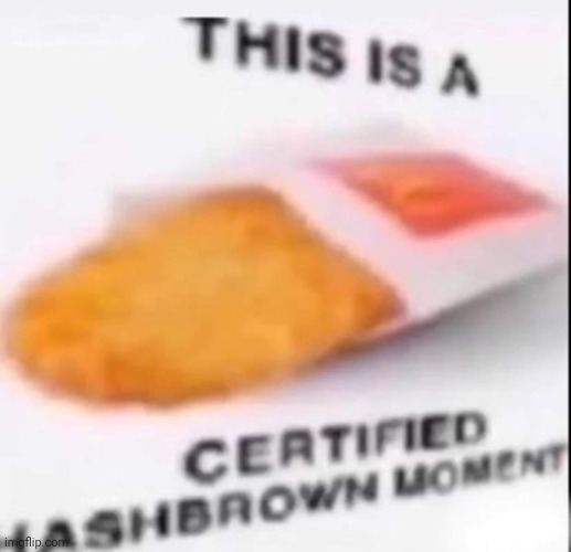 Hash brown moment | image tagged in hash brown moment | made w/ Imgflip meme maker