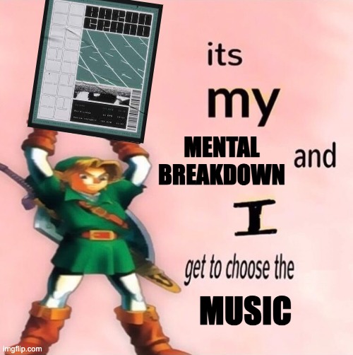 It's my ... and I get to choose the ... | MENTAL BREAKDOWN; MUSIC | image tagged in it's my and i get to choose the | made w/ Imgflip meme maker