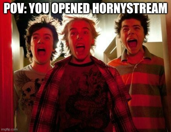 im BORED | POV: YOU OPENED HORNYSTREAM | image tagged in screaming mbav | made w/ Imgflip meme maker