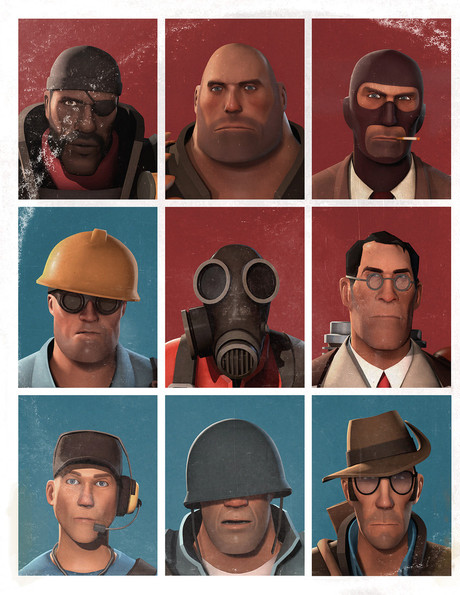 TF2 mercs not laughing Blank Meme Template