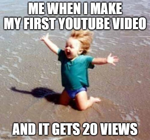 Celebration | ME WHEN I MAKE MY FIRST YOUTUBE VIDEO; AND IT GETS 20 VIEWS | image tagged in celebration | made w/ Imgflip meme maker