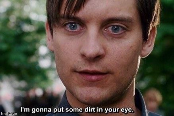 I'm gonna put some dirt in your eye | image tagged in i'm gonna put some dirt in your eye | made w/ Imgflip meme maker