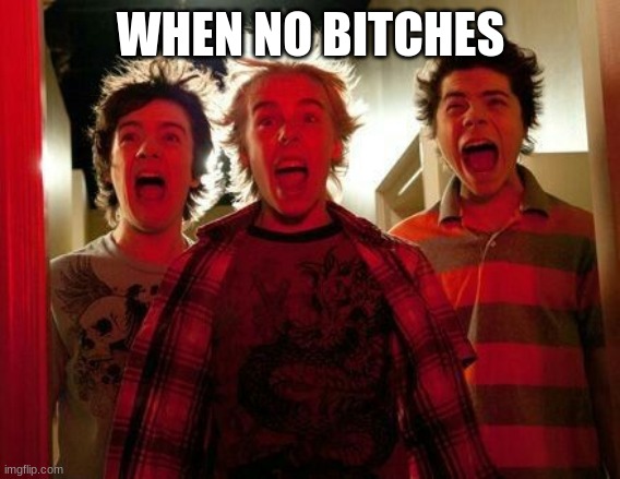 Screaming mbav | WHEN NO BITCHES | image tagged in screaming mbav | made w/ Imgflip meme maker