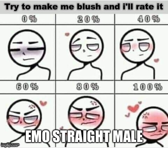 Blush | EMO STRAIGHT MALE | image tagged in blush | made w/ Imgflip meme maker