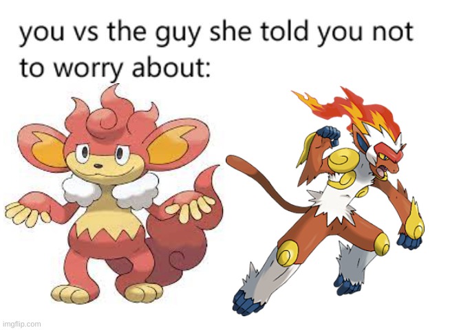 Infernape, one of My Favorite Pokemon | image tagged in you vs the guy she told you not to worry about,pokemon | made w/ Imgflip meme maker