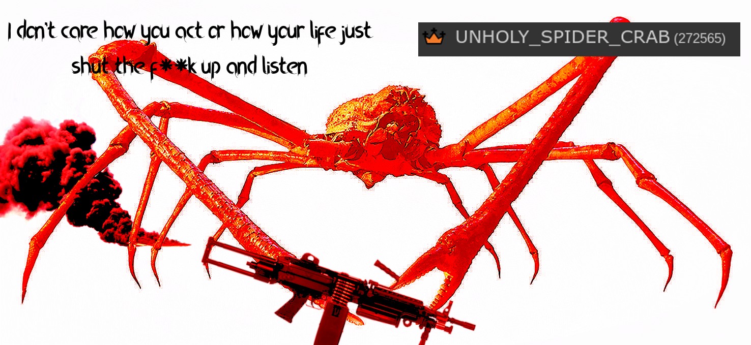 High Quality UNHOLY SPIDER CRAB TEMPLATE Blank Meme Template
