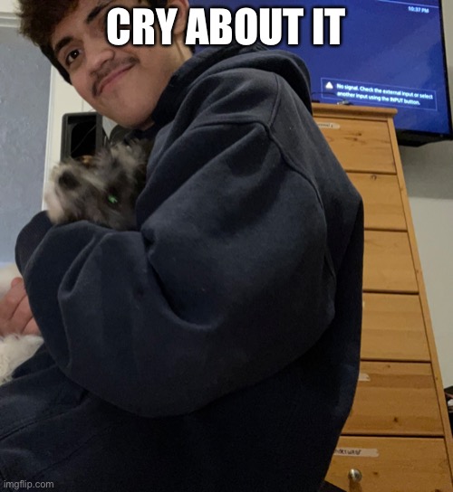 CRY ABOUT IT | image tagged in dogs | made w/ Imgflip meme maker