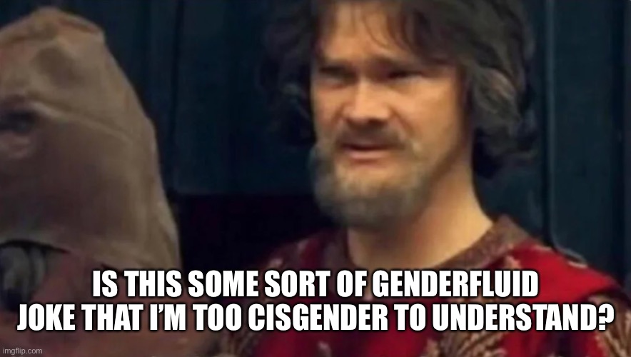 Is this some sort of peasant joke | IS THIS SOME SORT OF GENDERFLUID JOKE THAT I’M TOO CISGENDER TO UNDERSTAND? | image tagged in is this some sort of peasant joke | made w/ Imgflip meme maker