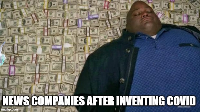 Money | NEWS COMPANIES AFTER INVENTING COVID | image tagged in huell money | made w/ Imgflip meme maker