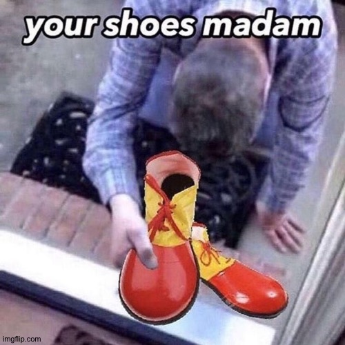 Your shoes madam | image tagged in your shoes madam | made w/ Imgflip meme maker