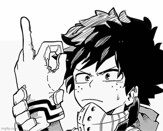 Deku Middle Finger | image tagged in deku middle finger | made w/ Imgflip meme maker