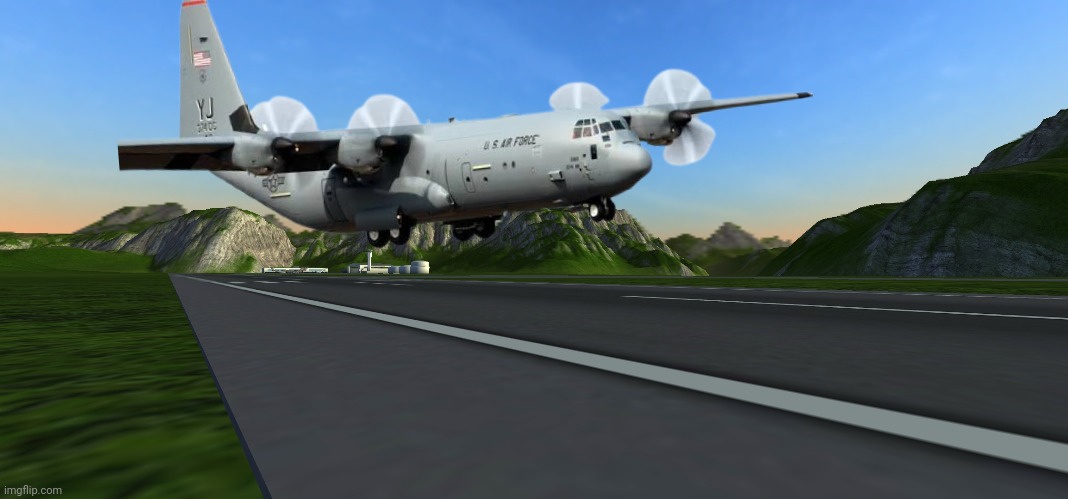 My TFS Concept for the C-130 | image tagged in turboprop fs,plane,concept,c-130 | made w/ Imgflip meme maker